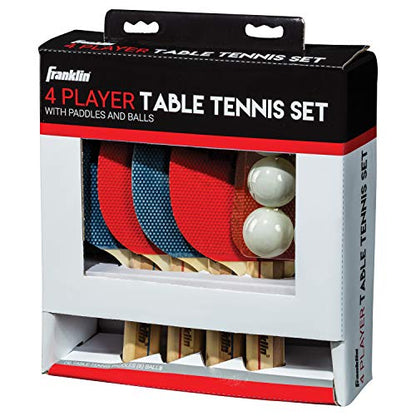 Franklin Sports Ping Pong Paddle Set with Balls - 2 Player & 4 Player Table Tennis Paddle Kit - Full Ping Pong Starter Kit