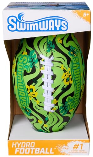 Swimways Hydro Waterproof Football, Outdoor Games for Adults and Kids, Swimming Pool Accessories and Pool Party Games,9.25 Inches, Green - color: Green (New Version)