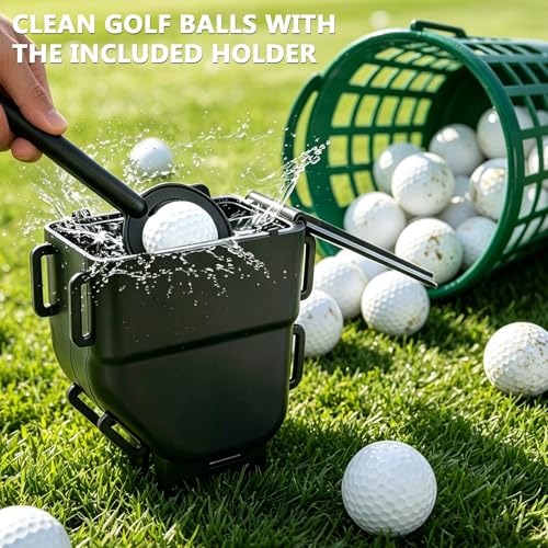 Ruppence Golf Cart Ball Washer and Club Cleaner Kit, Golf Ball Washer, Includes Straps, Improved Brush Design, Perfect for Club Courses, Pros, & Home