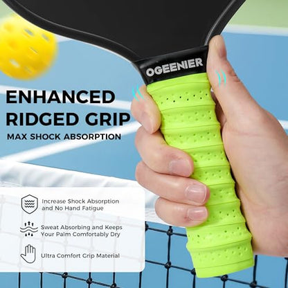 Pickleball Paddle Grips, Pack of 6, Non-Slip & Moisture Wicking Overgrip Tape for Pickleball Paddles - color: Black + Blue + Green Yellow