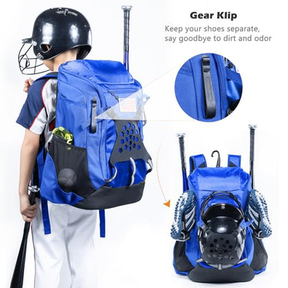 | Baseball Bag Softball Bat Bag, Double-layer Baseball Backpack Adult with Gear Klip To Hold Baseball Glove, Baseball Essential Gear, Youth Baseball Bag for Boys, Girls, Baseball Accessories