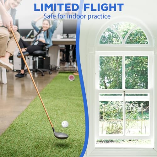 Junkin 50 Pack Practice Golf Balls Limited Flight Plastic Impact Golf Balls 1.65 Inch Hollow Soft Training Resistant EVA Foam Realistic Feel for Indoor Outdoor Swing Training