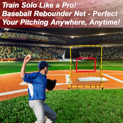 Zonlolo Baseball Pitchback Net, Rebounder Net, Pitching Return Trainer,Three Angles Without Adjusting, Perfect for Solo Playing Catch