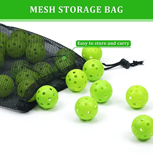 Plastic Golf Balls Practice Limited Flight Golf Training Ball Hollow Swing Practice Indoor Golf Balls with Mesh Drawstring Bag for Backyard Driving Range or Outdoor