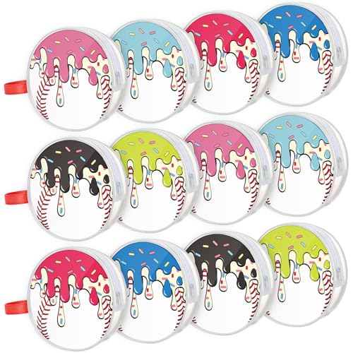 Reginary 12 Pcs Ice Cream Drip Baseball Cosmetic Bag Gifts Accessories for Makeup Bags PVC Clear Cheer Base Ball Snack Goodies Case Toiletry Zipper Pouch Waterproof Travel for Baseball Team Gift - style: Ice Cream Print