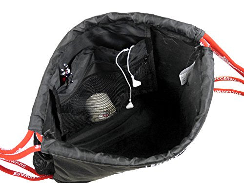Soccerware Soccer Bag Backpack - Youth & Kids, Organize Sports Gym Equipment - Boys Girls - color: Red