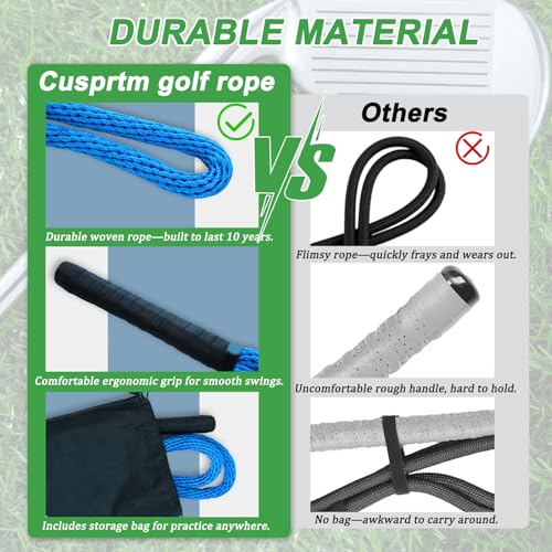 Golf Rope Swing Trainer, Professional Golf Swing Rope Training Aid to Improve Speed, Tempo, Rhythm, Flexibility and Strength, Golf Warm-Up Practice Equipment for Golfers of All Levels - color: Blue