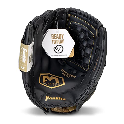 Franklin Sports Field Master Baseball + Softball Glove - Field Master Adult + Youth Baseball + Softball Mitt - Men's + Women's Gloves - Right Hand Throw