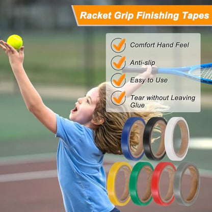 M METERXITY Grip Finishing Tape PVC Racket Wrap Grip Racquet Finishing Tapes for Pickleball/Racquetball - color: Green, Red