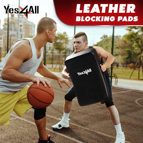 Yes4All Blocking Pad, Solid Rivets & Durable Leather Shield Pads, American Football. Basketball Training Equipment, Football Blocking Pads - Ideal for Martial Arts, Contact Drills, Sparring, Karate - color: Blocking Pad - 1PCS