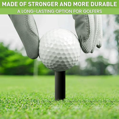 FINGER TEN Golf Rubber Tees Driving Range 3 Inch 1.5'' 2.25'' 2.75'' 3.13'' Tee Holder for Mat 1.5'' 2'' with Plastic Tees Indoor Outdoor Use - style: Black-25 Pcs