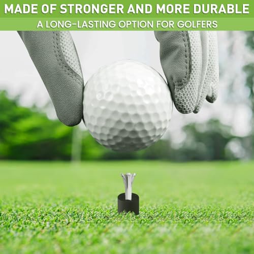 FINGER TEN Golf Rubber Tees Driving Range 3 Inch 1.5'' 2.25'' 2.75'' 3.13'' Tee Holder for Mat 1.5'' 2'' with Plastic Tees Indoor Outdoor Use - style: Black-15 Pcs