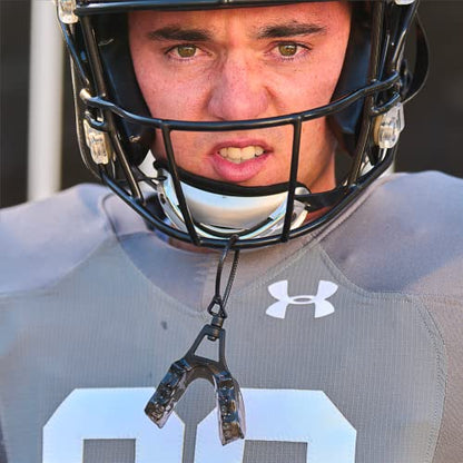 Under Armour Sports Mouth Guard, Custom Fit, Includes Detachable Helmet Strap - color: Black, size: Adult
