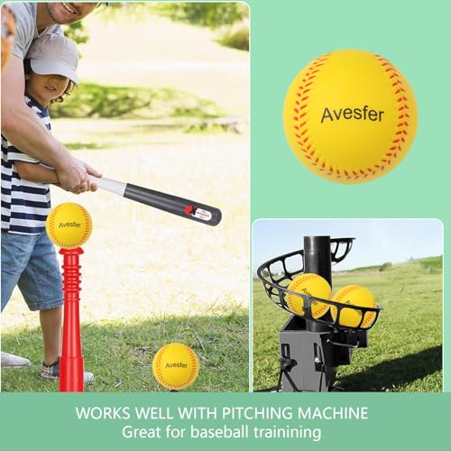 Foam Baseballs 6-Pack - Soft Practice Baseball Training Foam Balls for Kids with Drawstring Bag, Saft for Youth Beginners Batting, Fielding, Hitting, Pitching and Throwing