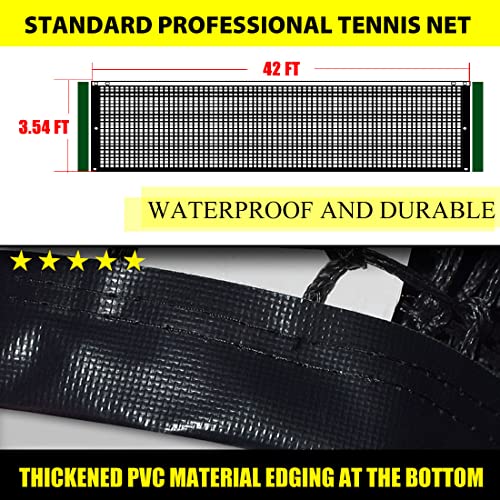 Tennis Net 42FT Professional Heavy Duty Nylon Net, Compatible with All Standard Tennis Posts, Included Indoor Outdoor Court - style: single-layer tennis net