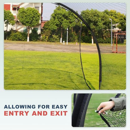 SHANTRA Batting Cage with Frame and Net, 13/22/30FT Baseball Batting Cage for Backyard, Baseball & Softball Hitting Cage Netting for Outdoor Hitting & Pitching Practice, Softball Baseball Cage - style: 22×13×9ft,Enclosed Door