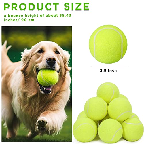 Lenwen 50 Pack Dog Tennis Balls Pet Training Tennis Balls 2.5 Inch Rubber Interactive Dog Pet Practice Playing Toys with Mesh Bag for Beginners Training,Play,Exercise