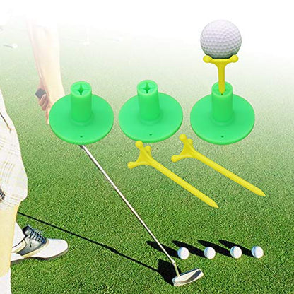 Golf Rubber Tee Holder Set for Golf Driving Range Tee Practice Tool Pack of 3 - color: Green