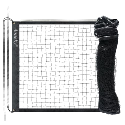 Aoneky 20ft LED Light Up Badminton Net, Glow in Dark Outdoor Sports Net with 4 Ropes, Portable for Backyard Beach Night Games