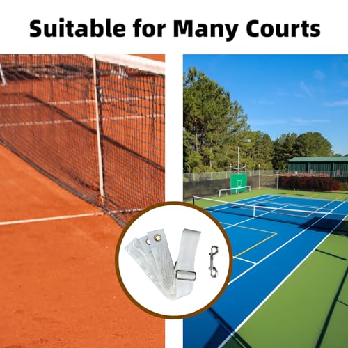 Heavy-Duty Tennis Net Center Strap with Adjustable Buckle & Rust-Proof Hook | Center Strap for Secure Net Tension and Height Stability on Tennis Courts