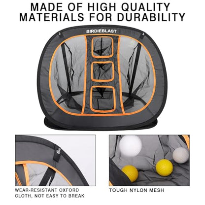 Professinoal Golf Chipping Net with Golf Hitting Mat,12 Practice Foam Balls and 2 Pixing Pins, for Indoor and Outdoor Target Chipping Training - style: Chipping Net+Tri-Turf Hitting Mat