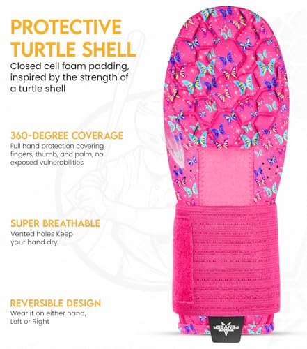 Baseball Sliding Mitt Youth & Adult, Sliding Glove for Baseball, Softball Sliding Guard, Left and Right Hands - color: Hot Pink, size: Youth