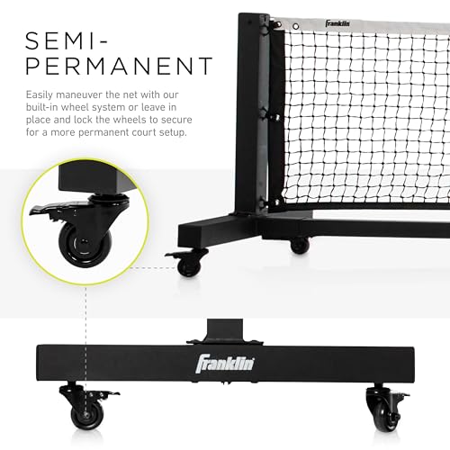 Franklin Sports Official Size Pickleball Net - 22' Foot Outdoor Pickleball Net for Regulation Court - Semi-Portable Aluminum Construction + Carry Bag for Driveway, Backyard + More