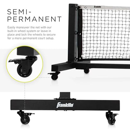 Franklin Sports Official Size Pickleball Net - 22' Foot Outdoor Pickleball Net for Regulation Court - Semi-Portable Aluminum Construction + Carry Bag for Driveway, Backyard + More