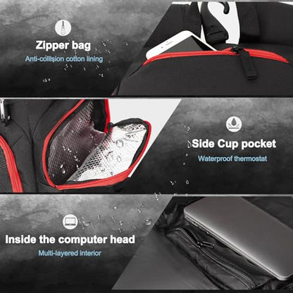 LARIPOP Basketball Backpack with Ball & Ventilated Shoe Compartment Insulated Pockets for Men Youth Training - color: Red