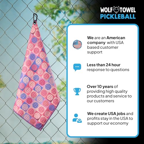 Wolf Golf Towels Pickleball Towel | Pickleball Gifts | Pink Balls | Sport Towel | Retirement Gift - color: Pickleballs in Pink