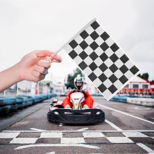Totority Racing Cones with Hand Waving Flags Set 12 Pcs 10 Inch Traffic Cones for Outdoor Sports Agility Drills and Race Car Party Safety Signals