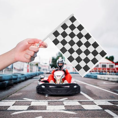 Totority Racing Cones with Hand Waving Flags Set 12 Pcs 10 Inch Traffic Cones for Outdoor Sports Agility Drills and Race Car Party Safety Signals
