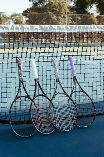 Funky Ace - Patterned Tennis Racket/Pickleball Paddle Overgrip - Non-Slip, Quick Dry, Pre-Cut - Performance Grip Tape - Adjustable Length Pickleball Overgrip Tape - color: Fancy Footwork - Gray