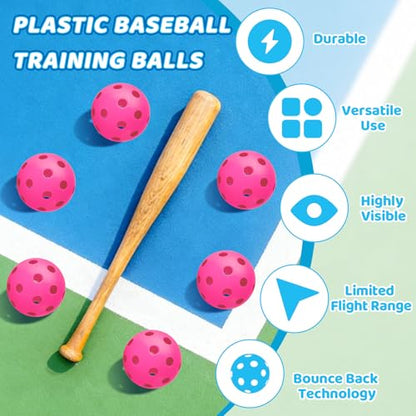 Mototo 12/30/60 Practice Baseballs for Hitting, 2.8 Inch Plastic Soft Baseballs for Practice Lightweight Soft Ball Hollow Training Softball for Sport Pitching Batting