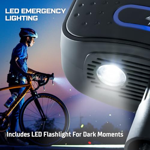 Regalosonline Portable USB Rechargeable Electric Inflator – Mini Digital Air Compressor with LCD Display for Car, Motorcycle, Bicycle & Balls Compact Pump 150 PSI y 2000 mAh for tires and inflatables