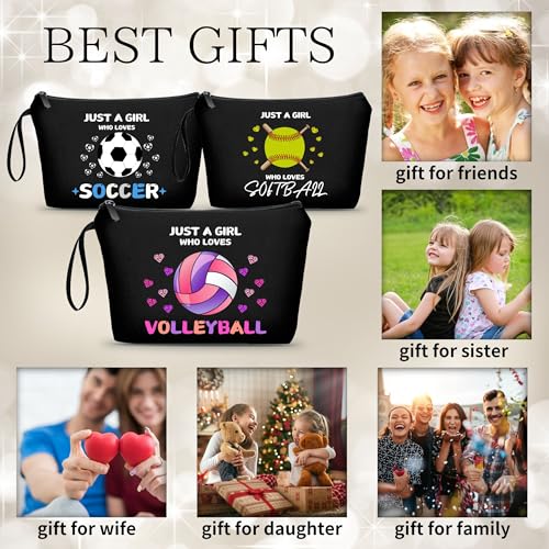 Volleyball Gifts for Teen Girls Team Volleyball Makeup Bag Stuff Small Travel Cosmetic Bag Birthday Gifts for Friends Female - color: Volleyball-PINK-H