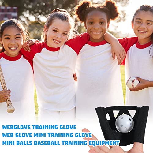 Zhengmy 10 Packs Web Glove Baseball Training Glove Designed to Catch Golf Sized Practice Ball Catcher Training Aids Suitable for Softball Field Drills Hand Eye Coordination Teaching - size: Small