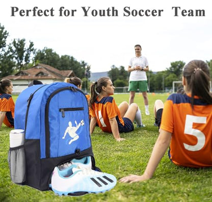Soccer Ball Bag-Backpack for Basketball,Volleyball with Cleat Shoes and Ball Compartment for Sports Team,Trainning - color: Brighten Blue