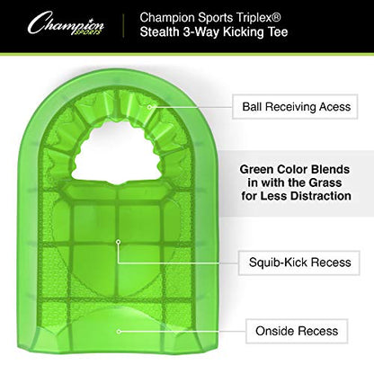 Champion Sports Football Kicking Tee – Heavy-Duty Kickoff Tee in Multiple Styles & Sizes - style: Triplex 3-in-1 Kicking Tee (1 Inch)
