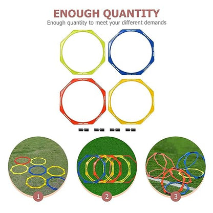 BESPORTBLE 4Pcs Agility Training Equipment, Football Training Circle Adult Soccer Ball Basketball Outdoor Trains for Adults Sports Agility Football Training Ring Ladder Footwork, Multi-Function Agilit