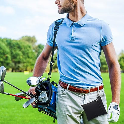 Shappy 3 Pcs Golf Tee Bag 6.7 x 5.5 Inch Golf Ball Bag Pouch Utility Tee Holder with Zipper Metal Lobster Claw Clip Valuables Gift Accessory Pouch for Men Women