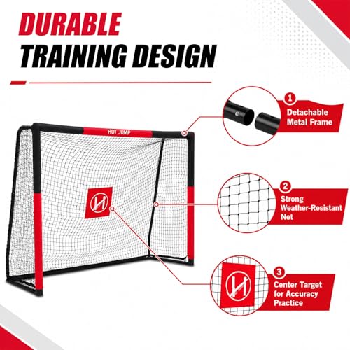 Soccer Goal for Backyard,6x4/8x5/10x6.5/12x6.5ft Metal Soccer, Soccer Goal for Kids 8-12, Soccer net with Zipper Design, Easy Assemble, Weatherproof Foam Padded Goal Post, Adults - style: 10'W×6.5'H