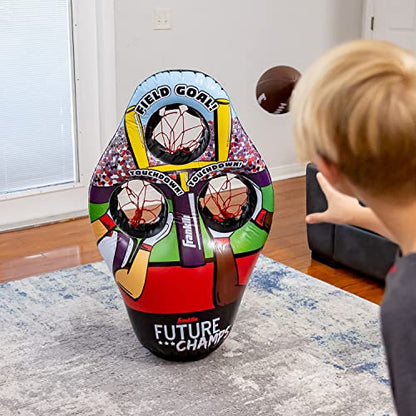 Franklin Sports Kids Football Target Toss Game - Inflatable Throwing Target Toy with Soft Mini Footballs - Fun Kids Sports Game