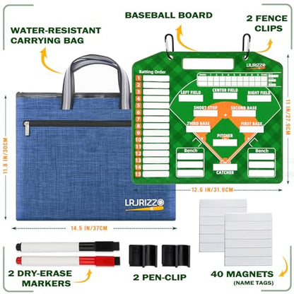 Magnetic Baseball Lineup Board，Baseballs Lineup Cards Baseball Lineup Board for Dugout Baseballs Clipboard for Coaches Softball Coach Must Haves Marker Boards Baseball Coaching Accessories（Green）