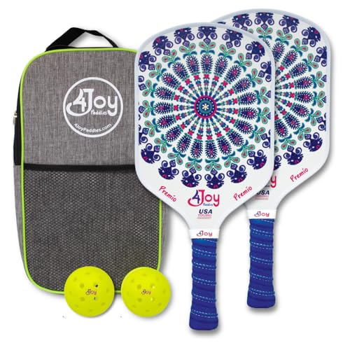 4Joy Pickleball Paddle Premio Series - Thermoformed Premium T700 Carbon Fiber Pickleball Paddless - Professional Pickleball Rackets for Women & Men - 16mm Honeycomb Core - USAP Approved - style: Union Pack: Fitz