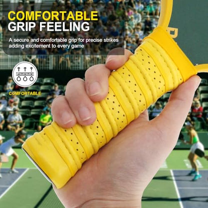 Pickleball Grip Tape 3pcs Overgrip Pickleball Paddle Grip Tape with Raised Ridge Replacement Grip Wrap Accessory for Pickleball Paddle Handle - color: Yellow red and orange