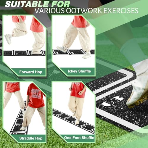 WinnerWhy Rubber Agility Ladder Non-Slip Rubber Speed Agility Training Ladder Pad for Soccer Football Footwork Training Equipment for Fitness Boxing Sports Quick Exercise Gym Workout