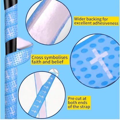 4 Pcs Cross Baseball Bat Grip Tapes, 1.5mm, Precut and Full Adhesive Softball Grip Tape,Non-Slip Baseball Bat Wrap, for Multi-Sport Handles - color: Colorful