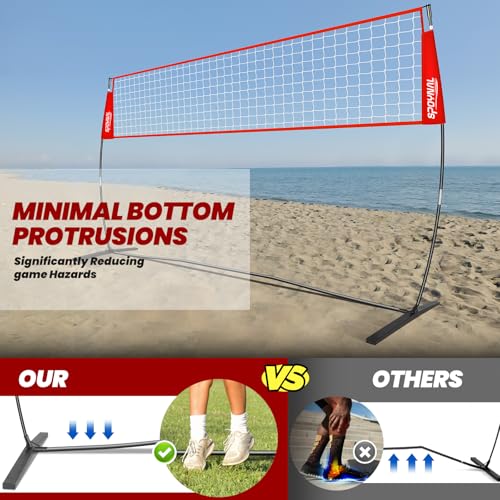 12FT/20FT Portable Volleyball Net Volleyball Net for Backyard Freestanding Volleyball Practice Net Outdoor Indoor Volleyball Training Set with Adjustable Height Carry Bag and Volleyball - style: 20 FT Volleyball Net Set