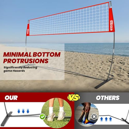12FT/20FT Portable Volleyball Net Volleyball Net for Backyard Freestanding Volleyball Practice Net Outdoor Indoor Volleyball Training Set with Adjustable Height Carry Bag and Volleyball - style: 20 FT Volleyball Net Set
